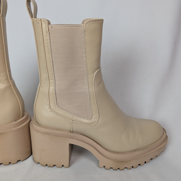 Zara Lug Sole Chelsea Boots Block Heel - Picture 10 of 15